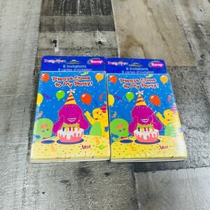 VTG 2001 BARNEY 8-Pack Party Invitations by Designware Lot of 2 (16 Invites)